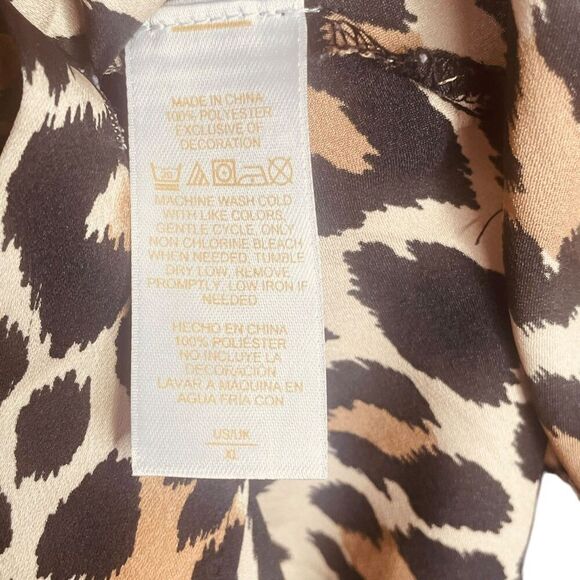 Kate Spade New York Leopard Print Button Down Blouse Top Shirt - Picture 10 of 12